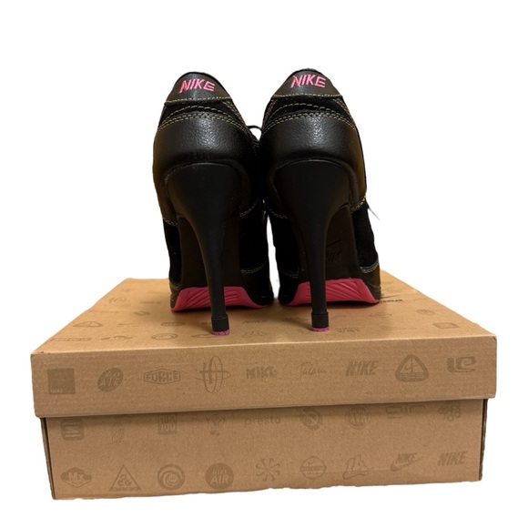 Nike Black and Pink Dunk High Heel Sneakers - Picture 5 of 10